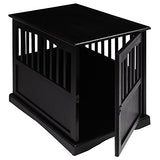 Casual Home Wooden Indoor Dog Crate House Kennel End Table Night Stand Furniture with Lockable Latch for Small to Medium Pets, Black Casual Home
