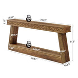 LITTLE TREE 70.87" Long Farmhouse Console Table, 2-Tier Shelf Narrow Accent Entryway Sofa Table for Living Room, Behind Couch, Hallway - Brown LITTLE TREE