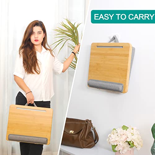 Laptop Desk, Angle Adjustable Lap Desk with Cushion, COIWAI Laptop Stand with Tablet Phone Holder, Portable Table Bed Tray, Bamboo Lapdesk for Laptop, Home Office Couch Notebook Book Bamboo COIWAI