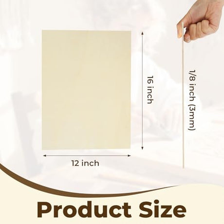 12 Pack Basswood Sheets 12"x16"x1/8", 3mm Basswood for Laser Cutting, Wood for Laser Cutting and Engraving, Laser Engraver Blanks, DIY Architectural Models Making, Wood Engraving lilLittle