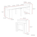 Banzeem Extendable Dining Table with Shelf, Transformer Extra Console Table for 1-9 People, Folding Space Saving Dining Room Table for Homes, Apartments, Walnut Banzeem