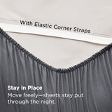 Bedsure Deep Pocket Twin Sheets - 4 Piece, Prewashed Ultra-Soft Twin Sheets Set, Fits Mattresses Up to 18 Inches Thick, Breathable & Secure Fit, Hotel Luxury Bedding, Grey Bedsure