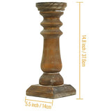 Wood Pillar Candle Holders 14 Inch Tall, Handmade Antique Brown Farmhouse Candle Holders for Pillar Candles, Natural Decorative Candlestick Holders, Rustic Candle Holders for Table Centerpiece SOFE