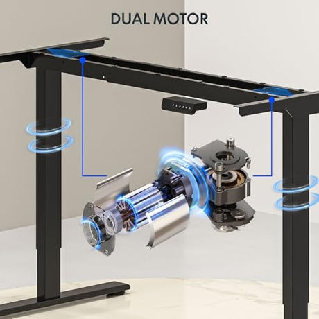 FLEXISPOT 79"x32" Large Dual Motor Electric Standing Desk, Black - 198 LBS Heavy-Duty Capacity, Ideal for Home Office, Creative Studio, or Multi-Monitor Setup FLEXISPOT