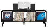 Crosley Furniture Asheville Mid-Century Modern Media Console Record Player Stand, Storage for Vinyl Records, Black Crosley Furniture