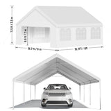 20'X20' Party Tent, Outdoor Heavy Duty Wedding Gazebo, Removable Sidewalls, Water & UV Resistant, Event Shelter Canopy Tent for Parties Carport BBQ, White & Straight Edge BouPower