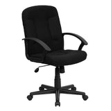 Flash Furniture Garver Mid-Back Black Fabric Executive Swivel Office Chair with Nylon Arms Flash Furniture
