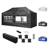 Yescom 10x20' Heavy Duty Enclosed Pop Up Canopy Folding with 4 Sidewalls for Outdoor Event Vendor Farmer Flea Market Tent Yescom