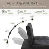 Anwick Sofa Bed, Modern Convertible Folding Futon Couch, Adjustable Sleeper Sofa Bed, Upholstered in Faux Leather for Living Room, Apartment, or Office (Black Leather) Anwick