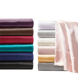 Madison Park Essentials Satin Sheet Set Luxury and Silky with Natural Sheen, Elastic 14" Pocket fits up to 16" Mattress, All Around Elastic - Year-Round Bedding, Full, Ivory, 6 Piece Madison Park