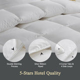 KUSNUG Hotel Luxury Down Fibers Comforter Twin Size - All Season Duvet Insert with Egyptian Cotton Blend Shell, High Fill-Power Hypoallergenic Fluffy Down Feather Fibers Filled, White 68x90 Inch KUSNUG