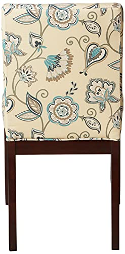 OSP Home Furnishings Dakota Upholstered Parsons Chair with Espresso Finish Wood Legs, Avignon Sky AVENUE•SIX