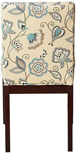 OSP Home Furnishings Dakota Upholstered Parsons Chair with Espresso Finish Wood Legs, Avignon Sky - WoodArtSupply