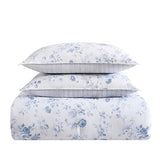 Laura Ashley - Twin Comforter Set, Soft & Reversible Cotton Bedding with a Smooth Feel, Medium Weight for Year Round Comfort, 2 Piece Bed Set with Matching Pillowcase (Belinda Blue) Laura Ashley