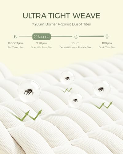 FAUNNA 100% Cotton Duvet Cover, Hypoallergenic Bed Bug Proof White Minimalist Comforter Cover Zipper,Featuring Antimicrobial Product Protection for Enhanced Freshness Breathable Duvet Protector(Full) FAUNNA