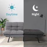 MUUEGM 71" Futon Sofa Bed, Comfortable Memory Foam Futons Sofa with Adjustable Backrest & Armrests, Convertible Loveseat Futon Bed for Compact Living Room, Apartment, Office, Grey MUUEGM