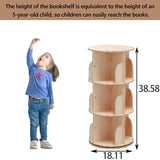 Lexza 3-Tier Rotating Bookshelf for Kids and Adults – Stylish Wood Storage Solution Lexza