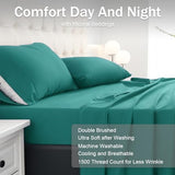 MICORAL Twin Bed Sheets Set, Soft Breathable Bedding Sheet Set, Sheets Set with 16" Deep Pocket Design (3 Pieces, Twin, Turquoise) MICORAL