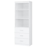 FOTOSOK 71-Inch Tall White Storage Cabinet with 3 Drawers and 3 Open Shelves FOTOSOK