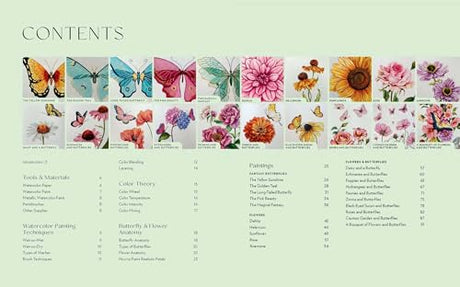 Beautiful Butterflies and Flowers: 20 Step-by-Step No-Sketch Projects on Watercolor Paper (Watercolor This Book) WoodArtSupply