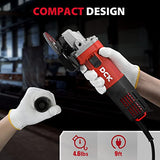 DCK Angle Grinder, 9.2Amp 4-1/2-Inch Corded Angle Grinder, 11,800 RPM with 2 Safety Guards, 6 Piece Discs (2 Cutting/ 2 Grinding/ 2 Flap Discs), Professional Angle Grinder for Metal, Wood (KSM17-115B） DCK