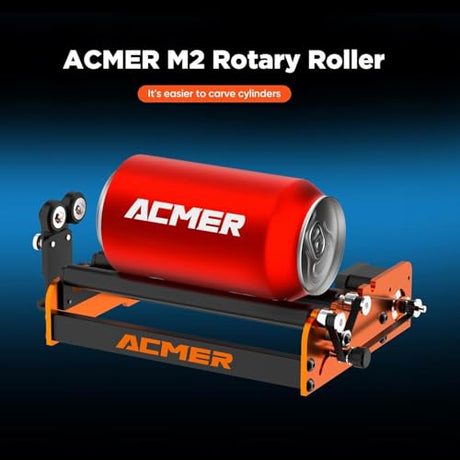 ACMER M2 Laser Rotary Roller, Laser Engraver Y-axis Rotary 360° Roller with 4-138mm Engraving Space for Engraving Cylindrical Objects, Ring, Suitable for ACMER P1, P2 and Most Laser Engrave ACMER