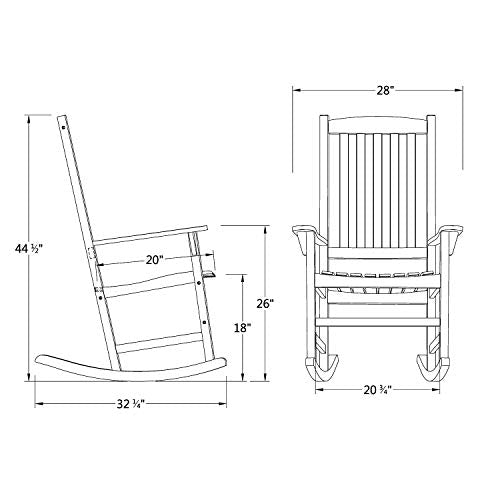 Cambridge Casual Bentley Outdoor Porch Rocking Chair for Patio Furniture, Solid Wood, Black