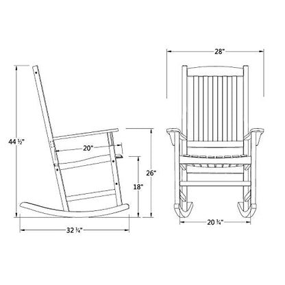 Cambridge Casual Bentley Outdoor Porch Rocking Chair for Patio Furniture, Solid Wood, Black