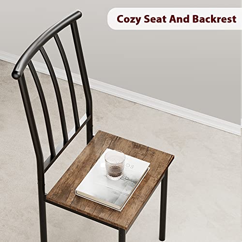 GAOMON Dining Table Set for 4, Kitchen Table and Chairs for 4 with Wine Rack, Dining Room Table Set with 4 Chairs, Rectangular Kitchen Table Set for Small Space, Apartment, Rustic Brown GAOMON