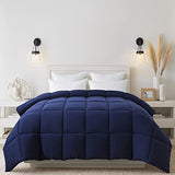 Cosybay Down Alternative Comforter (Navy Blue, Full) - All Season Soft Quilted Full Size Bed Comforter - Duvet Insert with Corner Tabs - Winter Summer Warm Fluffy, 82x86 inches Cosybay