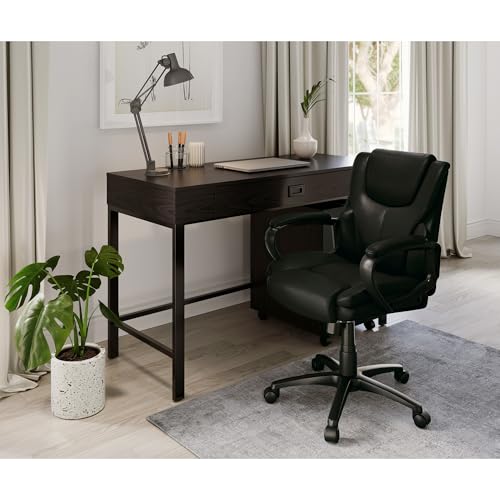 Brenton Studio® Mayhart Vinyl Mid-Back Chair, Black Brenton Studio
