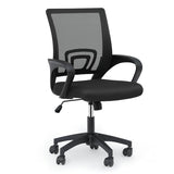 MoNiBloom Mesh Office Chair, Ergonomic Computer Chair for Adults, Rolling Swivel Mid-Back Desk Chair with Lumbar Support, Comfy Armrest for Home Office, Gaming, Black MoNiBloom