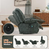 HAOMARKETS Oversized Power Lift Recliner with Massage and Heat for Elderly, Electric Lifting Reclining Chair with Side Pockets and USB Port for Living Room, Dark Green