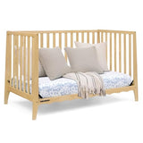 Delta Children Lulu 5-in-1 Convertible Crib, Converts to Toddler Bed, Daybed, Sofa & Full-Size Bed, Natural Wood, Fits Standard Crib Mattress, 3 Mattress Heights for Baby Nursery, Natural