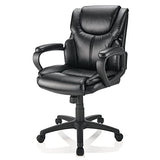Brenton Studio® Mayhart Vinyl Mid-Back Chair, Black Brenton Studio