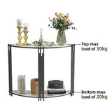 Wisfor Sintered Stone Console Table: Half Round White Entryway Table with Black Frame - Modern Narrow Sofa End Table - Semicircular Accent Table for Hallway, 39.4x11.8x30.7 inch Wisfor