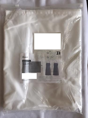 Weavric Unisex Bib Apron with No Pocket, White, 32x28 Inch with Long Ties for Women Men Chef, Kitchen, Crafting, Drawing, Pack of 2 Weavric