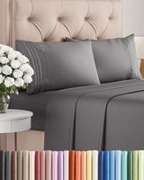 King Size 4 Piece Sheet Set - Comfy Breathable & Cooling Bed Sheets Set - Hotel Luxury Bedding for Women, Men, Kids, Teens, Boys & Girls - Deep Pockets, Ultra-Soft, Wrinkle Free - Oeko-Tex - Dark Grey CGK Unlimited