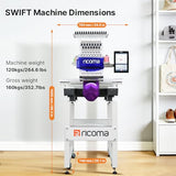 Ricoma Swift 1501 15-Needle Commercial Embroidery Machine, 20.5"x13.8" Large Embroidery Area, 1200SPM Max Speed, 10.1" Touchscreen, Wi-Fi/USB, 3D Cap & Flat Clothing Embroidery for Business
