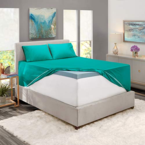 Hearth & Harbor Extra Deep Pocket Queen Sheets Sets - Fits Mattress 18-24 Inches Deep - Extra Deep Pocket Sheets - 6 Piece Queen Size - Teal Hearth & Harbor