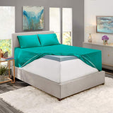 Hearth & Harbor Extra Deep Pocket Queen Sheets Sets - Fits Mattress 18-24 Inches Deep - Extra Deep Pocket Sheets - 6 Piece Queen Size - Teal Hearth & Harbor