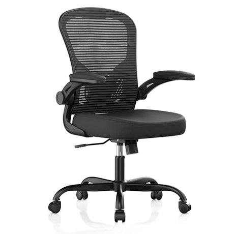 Office Chair, Ergonomic Desk Chairs 330LBS Capacity High Back Mesh Computer Chair with Flip-up Armrests, Comfy Work Chair with Adjustable Lumbar Support, Rolling Chair Synorla