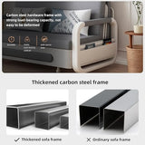 gaoyangjiaju Full Size Pull-Out Sofa Daybed with Trundle, Versatile Futon Couch with Sleeping Function,Metal armrest and Storage Space, for Small Rooms and Living Rooms,59.84" gaoyangjiaju