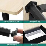DWVO 6FT Conference Table, 70.8" Boat Shaped Meeting Table with Power Outlets & Rectangle Grommet, Modern Seminar Table for Office Conference Room, Boardroom Desk DWVO