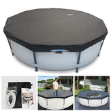 SIHAIAN 20 Ft Pool Cover, with Automatic Drain Round Pool Cover, One-Piece Quick Installation and Removal Above Ground Pool Cover, Preventing Waterlogging, UV Protected Solar Swimming Pool Cover SIHAIAN