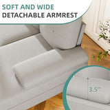 JAMFLY Sectional Sofa Couches for Living Room, 4 Seat U-Shaped Sofa Couch Living Room Furniture Sets Clearance with Double Chaises, Beige JAMFLY