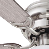 Prominence Home Hero, 28 Inch Traditional Flush Mount Indoor LED Ceiling Fan with Light, Pull Chain, Dual Finish Blades, Reversible Motor - 51656-01 (Brushed Nickel) Prominence Home