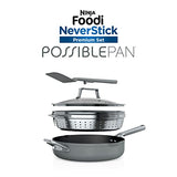 Ninja Foodi NeverStick 4 Quart Pan with Lid, Strainer, & Spatula, Oven Safe, Sea Salt Grey Ninja