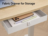 KINGSMITH Rolling Desk Adjustable Height with Drawer and Wheels, Portable Small Standing Desk Pneumatic for Home Office, Mobile Computer Laptop Desk Cart, Medical Sofa Overbed Table, Oak KINGSMITH