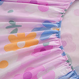 KWLOVER 2PC Soft Bed Fitted Sheet and Pillowcases Set,Purple Flowers Printed Sheets for Kids Girls Single Twin Size Bed KWLOVER